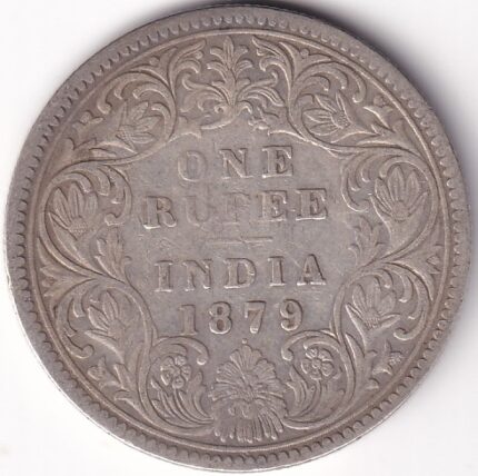 British India One Rupee 1879 Silver Victoria Empress Coin