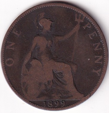 United Kingdom 1 Penny of 1899 of Bronze Coin