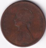 Half Anna 1877 Victoria Queen Copper Coin - Image 2