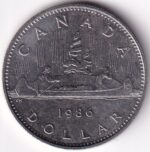 Canada One Dollar 1986 Nickel Unc Coin
