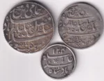 Bengal Presidency 1 Rupee 1/2 Rupee 1/4 Rupee Shah Alam II Three Silver Coins set - Image 2