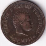 1/2 Tanga of Portuguese India of 1903 Bronze Lisboa Mint Coin