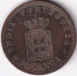 1/2 Tanga of Portuguese India of 1903 Bronze Lisboa Mint Coin - Image 2