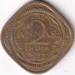 Bombay Mint 2 Annas 1944 Nickel Brass Coin
