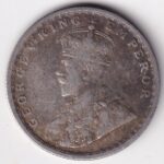 Calcutta Mint Half Rupee 1912 King George V Silver Coin - Image 2