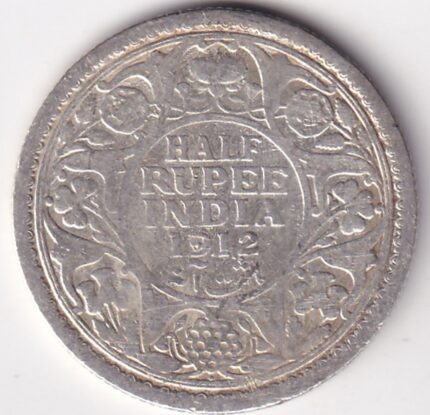 Bombay Mint Half Rupee 1912 King George V Silver Coin
