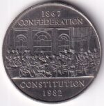 Canada One Dollar 1982 Constitution Nickel Unc Coin