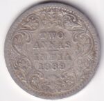 Two Annas of 1889 of Victoria Empress Silver Coin