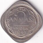 Calcutta Mint 2 Annas 1941 Copper Nickel Coin