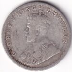 Silver 1917 Half Rupee Bombay Mint of British India Coin - Image 2
