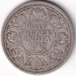 Silver 1919 Half Rupee Bombay Mint of British India Coin