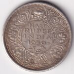 Calcutta Mint 1939 Half Rupee King George VI Silver Coin