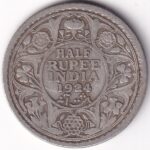 Half Rupee 1924 Calcutta Mint Silver Coin