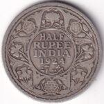 Half Rupee 1924 Bombay Mint Silver Coin