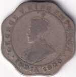 British India 4 Annas 1920 Calcutta Mint Nickel Coin - Image 2