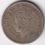 Silver 1/4 Rupee 1940 King George VI Calcutta Mint Coin - Image 2