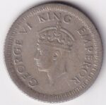 Silver 1/4 Rupee 1942 King George VI Calcutta Mint Coin - Image 2