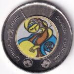 Two Dollars Canada 2025 Daphne Odjig Colored Unc Coin