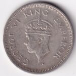 Silver 1/4 Rupee 1943 King George VI Lahore Mint Coin - Image 2