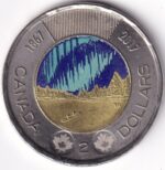 Two Dollars Canada 2017 Colored Unc Coin