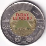 Two Dollars Canada 2019 D Day Colored Unc Coin