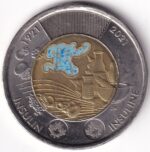 Two Dollars Canada 2021 Discovery of Insulin Colored Unc Coin