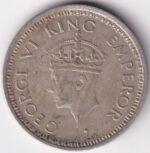 Silver 1/4 Rupee 1945 King George VI Bombay Mint Coin - Image 2