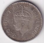 Silver 1/4 Rupee 1940 King George VI Bombay Mint Coin - Image 2