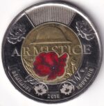 Two Dollars Canada 2018 Armistice Colored Unc Coin
