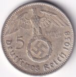 Germany 5 Reichsmark 1938 Berlin Mint Silver Coin
