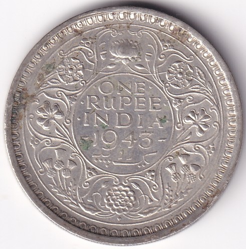 IMG_0059 One Rupee 1943 British India Silver Coin - Image 1
