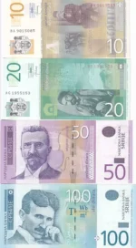 Serbia 10 20 50 100 Dinara Four Unc Notes Set - Image 2