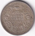 One Rupee 1944 King George VI Lahore Mint Silver Coin