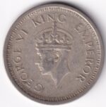 One Rupee 1944 King George VI Lahore Mint Silver Coin - Image 2