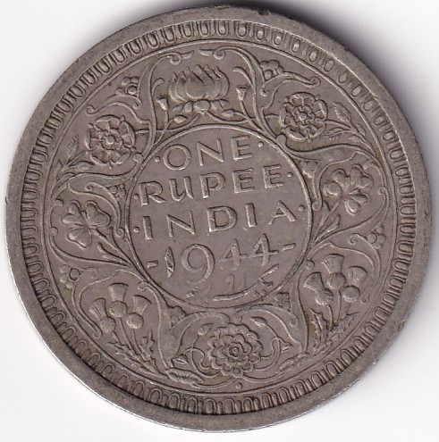 IMG_0069 1944 One Rupee Bombay Mint Silver Coin - Image 1