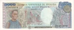 5000 Francs of Rwanda of 1988 Unc Note