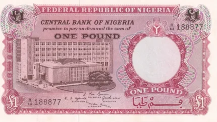 One Pound of Nigeria 1967 UNC Note