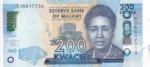 200 kwacha of Malawi of 2021 Unc Note