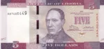 Five Dollars of Liberia of 2016 Unc Note