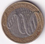 2 Pounds of 2003 of Discovery of DNA Bi Metallic Coin