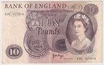 Great Britain Ten Pounds 1970-75 Queen Elizabeth II Note