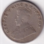 8 annas 1919 calcutta mint copper nickel coin - Image 2