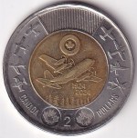 Canada Two Dollars Royal Canadian Air Force Bi Metallic Coin