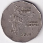2 Rupees 2004 Kolkata Mint Copper Nickel Coin