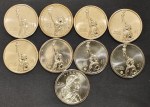 United States One Dollar 2020 - 2024 Unc Collection 9 Coins Set - Image 2