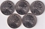 United States 1/4 Dollar Five Different Commemorative Issue Copper Nickel Coins Set - Image 2