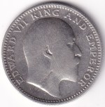 Half Rupee of British India of 1910 of Calcutta Mint Silver Coin - Image 2