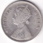 British India Victoria Queen 1862 One Rupee 10 Dots Silver Coin - Image 2