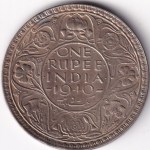 One Rupee 1940 George VI Silver Coin