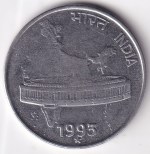 50 Paise 1993 Hyderabad Mint Stainless Steel Coin